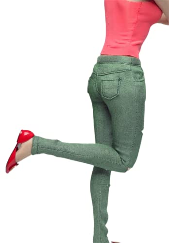 Jean slim décontracté 1/6 pantalon vert poupée 12 pouces CC025C