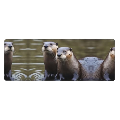 Tapis de souris loutres 80x30cm en caoutchouc épais pour bureau