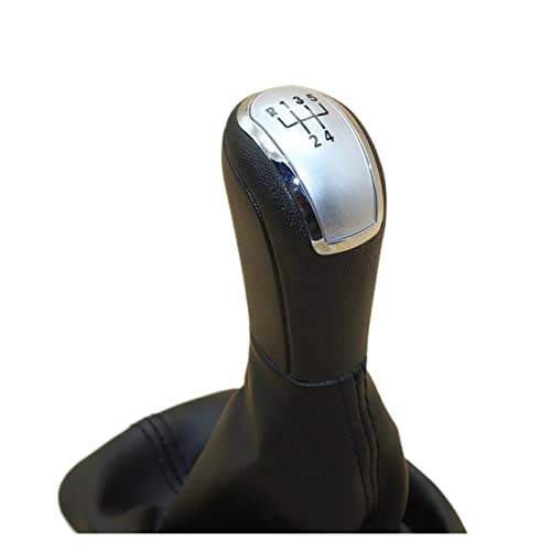 Toohom 5 Speed Car Gear Shift Knob Leather Boot 6Y0711113H Fit For Skoda Fabia Mk1 2000-2008 Car-Styling Gearshift Accessories (Color : Silver, Size : 1) #TOP3