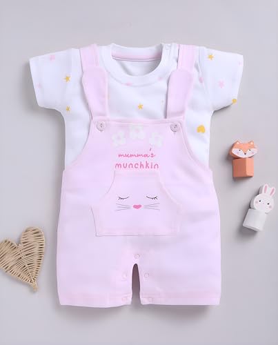 Image of Toonyport Baby Boy Cute Mamma's Munckin Dungaree (Pink)