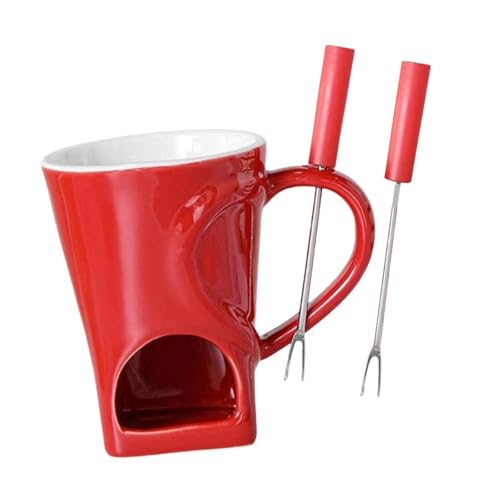 Yajuyi Taza para Fondue, Taza de Café con Queso Fundido, Taza de Cerámica, Taza Calentadora para Fondue