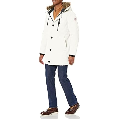 GUESS Heavyweight Hooded Parka Jacket with Faux Fur Cover