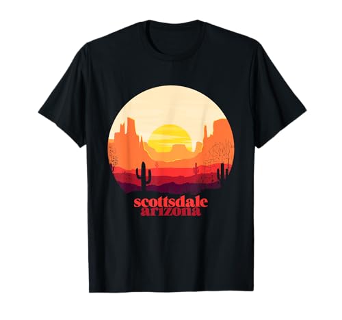 Scottsdale Arizona Desierto Ilustración Vintage Souvenir Camiseta