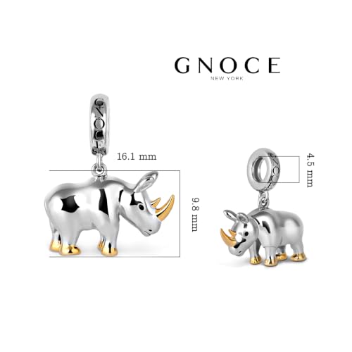 Image of GNOCE Animals Bead Charm for Women,Silver Charms Necklace Bracelet for Her, Jewelry Gift