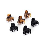 Kitsch Small Hair Clips for Women - Recycled Plastic Small Claw Clips & Mini Claw Clips for Hair, Mini Hair Clips for Thin Hair, Tiny Jaw Clip for Hair | Hair Clips Small Claw, 6 Pcs Tortoise & Black