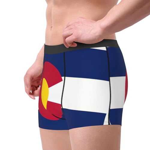 Colorado State Flag Print Men'S Boxer Briefs, Breathable Underwear For Men, Moisture Wicking Soft Mens Underwear2