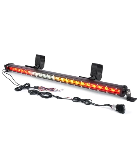 Xprite 25 LED Chase Light Bar 1.0 Ultra-Thin Offroad Rear Chase Light w/Brake Turn Signal Running Lights for 1.75-2Roll Cage Compatible with UTV RZR Side by Side Yamaha Off Road Trucks- RWYR