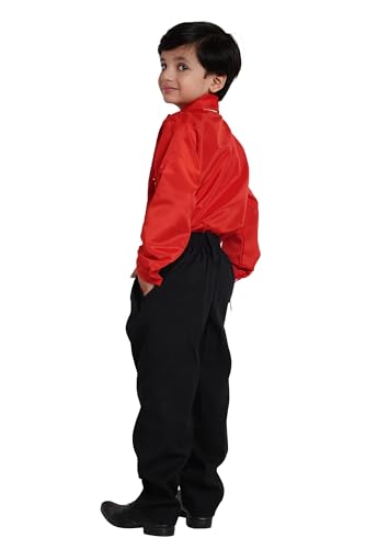 Image of Kaku Fancy Dresses Dance Costume Shinning Shirt With Bow Tie for Kids | Sequin Work School Annual Function & Theme Party's Shirt for Boys (ONLY SHIRT)