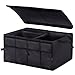 YOUDENOVA Kofferraum Organizer mit Deckel(abnehmbar), Auto Faltbox, Kofferraumtasche faltbar, Aufbewahrungsbox Auto Klappbox Autotasche Schwarz
