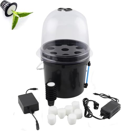 CCXYYFDJ Hydroponics Seedling Cloning System Kit 8 Holes Cloning System Aeroponic Propagation Kit Fog Seedling Box Soilless Hydroponic Equipment for Indoor Outdoor Garden Vegetables