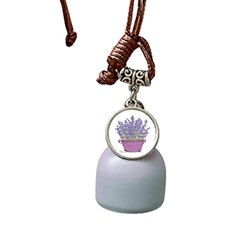 Atrapasueños de flor de lavanda morada con campana de alta acabado para coche 2