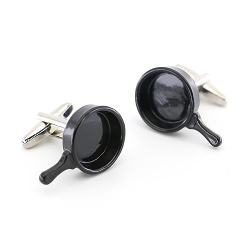 Gemelos de sartén para hombres, Material de latón de calidad, Color negro, gemelos de cocinero de cocina