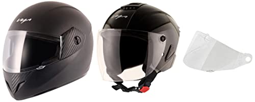 Image of Vega Aster Dx Black Helmet-L&Vega Cliff Black Helmet-M&Vega Crux Helmet Clear Visor (Crux, Crux Dx, Open Face)