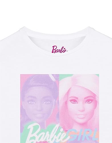 Barbie Girls Short Sleeve T-Shirt | Young Ladies Colour Block Portrait White Tee | Kids Stylish Fashion Top | Doll Movie Gift3