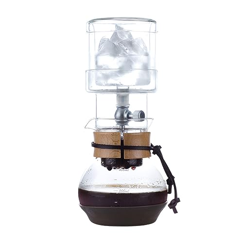 ASSICON Café expreso de Aluminio Cafetera de Goteo de Hielo con Olla para Compartir, cafetera de Goteo de café de 13.5 oz con gotero de tasa Ajustable para la Oficina en el hogar Cafetera de Estufa