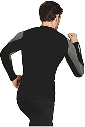 Image of NEVER QUIT Compression Top Full Sleeve Tights Plain for Gym, Running, Cycling, Swimming, Cricket, Basketball, Yoga, Football, Tennis, Badminton