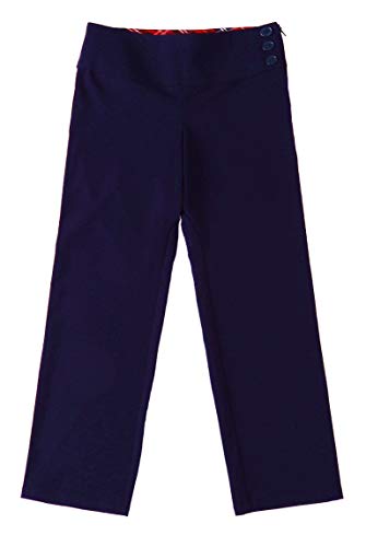 Bienzoe Niño Uniformes Escolares Elástico Poliéster Ajustable Pantalon Marina 10