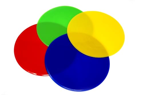 HALE | Floormarker Spots und farbige Bodenmarkierungen (4 Stück), Durchmesser 23 cm, Rot, Grün, Gelb, Blau