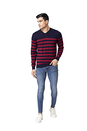 Image of Allen Cooper Strips Sweater for Men