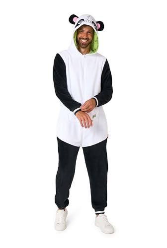 OppoSuits Erwachsene Einteiliger Pyjamas - Tier-Strampler - Panda Onesie - Weiß