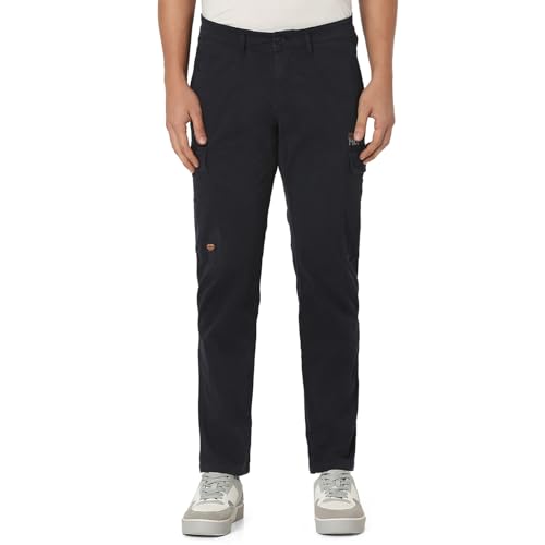 Image of Spykar Men's Regular Fit Mid Rise Pants