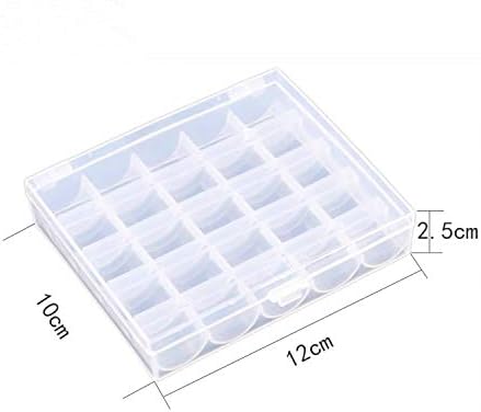 25 Slots Empty Bobbins Spools Box Organizer Sewing Craft Plastic Case Storage Box Container for Sewing Machine Bobbins