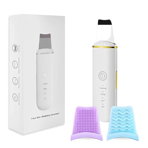 Skin Scrubber Face Spatula Skin Spatula Pore Cleaner Blackhead Remover Tools for Facial Deep Cleansing-4 Modes -White