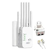 2026 Repetidor WiFi, Potente Amplificador De Señal WiFi Remoto, Repetidor Wi-Fi con 6 Antenas, Amplificador señal WiFi, 2 Puertos LAN, Compatible con Todos los routers WiFi