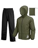 COOFANDY Rain Suits for Men Waterproof Rain Jacket Coat Pants Heavy Duty Women Fishing Rain Gear Workwear