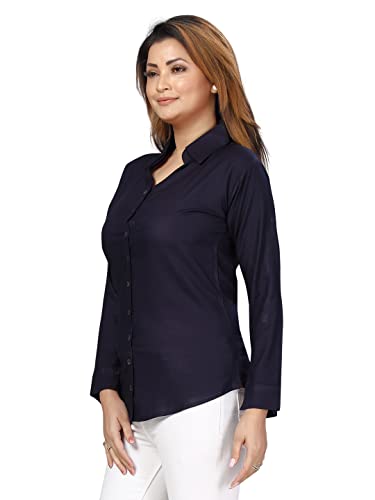 Image of muhuratam Women's Regular Fit Shirt (SH-W-2002 Blue XL)