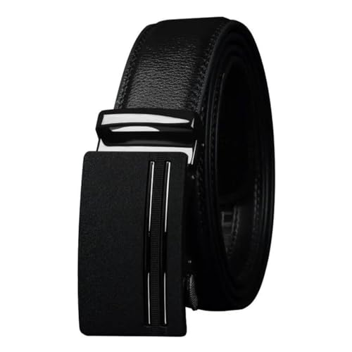 Men's Solid Color Alloy Buckle leather Genuine Leather Belt Automatic Buckle 3.5Cm Belt2