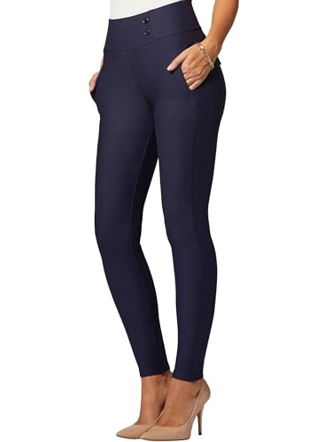Conceited Stretch Slacks for Women - Wear to Work - Tummy Control - Slim Leg - Pockets - Ponte - (Available in Plus Size)