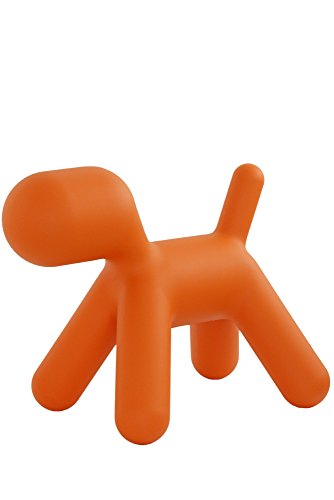 Magis Me Too Tabouret avec Surface Mate en polyéthylène Forme de Chien pour Enfant, Orange, Taille M