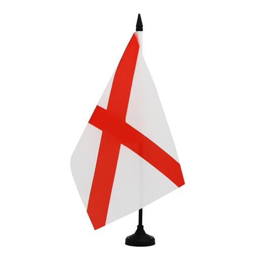 AZ FLAG Drapeau de Table course automobile blanc croix Saint André 21x14 cm