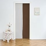 SUGOI のれん おしゃれ 遮光 1級遮光 暖簾 170cm丈 幅85cm ロング 目隠し 間仕切りカーテン 断熱保温 遮光 一級 和風 北欧 厚手 無地 防寒 防音 玄関 キッチン リビング お店 飲食店 出入り口 洗面所 間仕切り ノレン ドアカーテン 半間のれん お洒落 飾り 洗える 1枚 オフホワイト+ダークカレー