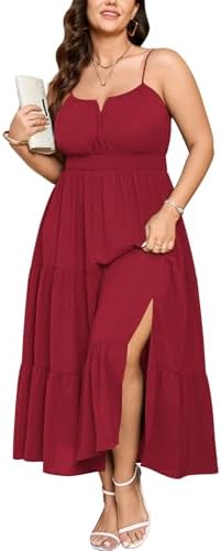 SHESTARR Women's Plus Size Party Maxi Dress Sleeveless Spaghetti ...