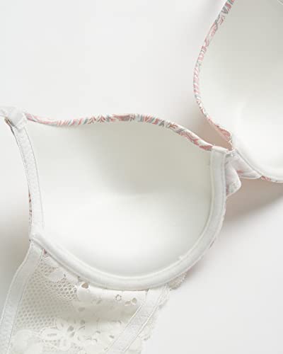 Jessica Simpson Women's Bra – 3 Pack Comfort Molded Microfiber Bra: B Cup/C Cup, Size 36C, Angel/Mauve/Micro #TOP2