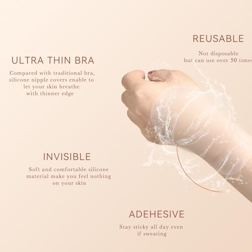 GoodFair Nipple Covers for Women-Washable & Reusable-Adhesive-Pull Tab-Silicone Nipple Pasties with Travel Box3