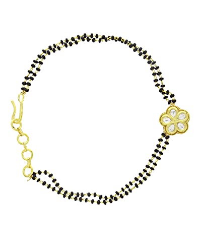 Gold Finish Round Shape Traditional Hand Mangalsutra|Artificial Bracelets for Women