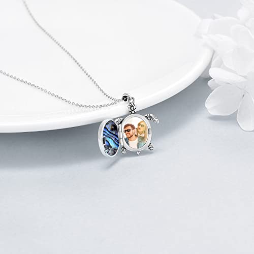 Yfn Sea Turtle Locket Necklace That Holds Pictures Photo Keep Someone Near To You Sterling Silver Jewelry Locket Necklace #TOP1