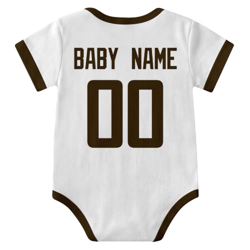 Image of KREDE Baby Clothes Custom Short Sleeves for Baby Boy Gifts | Custom Bodysuit with Number Name Gifts for Baby