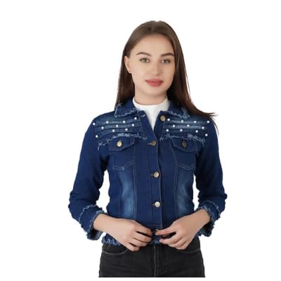 Cropped Denim Jacket for Women-picture-16