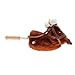 Alomejor Horses Ride On Toy Cartoon Design Plush Horse Stick Toy with Wheels and Thickened Handle for Kids (Coffee)