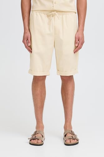 Short en lin pour homme !Solid en coton mélangé robuste