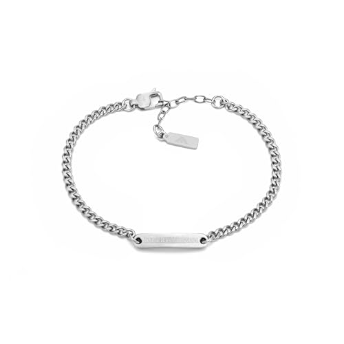EMPORIO ARMANI Herren Silber-Ton Edelstahl Armband EGS3189040