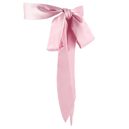 CRASPIRE 75x2in Sash Stain Waist Belts for Dress Long Thin Chiffon Silk Tie Bow Belt Pink Scarf Scarves Skinny Neck Tie Ribbon Neckerchief for Formal Bridal Wedding Women Girls Gown Party Clothes