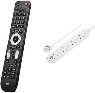 One For All Evolve 4 Universal Remote Control - Operates 4 devices (TV Freeview Blu-ray and Audio) - Works with all brands - Black -URC7145
