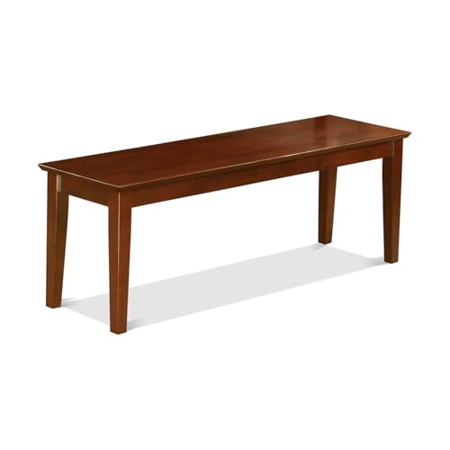 East West Furniture Capri 18" Traditional Wood Bench in Rich Mahogany