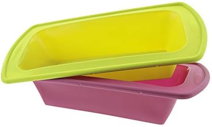 Elbee Baking Non Stick Durable Silicone Loaf Pans Set, Thick Steel Reinforced Rim for Easy and Stable Movement, Great for Meat Loaf, Bread, Banana Bread and More