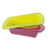 Elbee Baking Non Stick Durable Silicone Loaf Pans Set, Thick Steel Reinforced Rim for Easy and Stabl